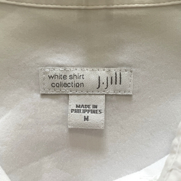 J.JILL White Shirt Collection Size Medium Long Sleeve Button-Up Classic Top - Picture 2 of 8